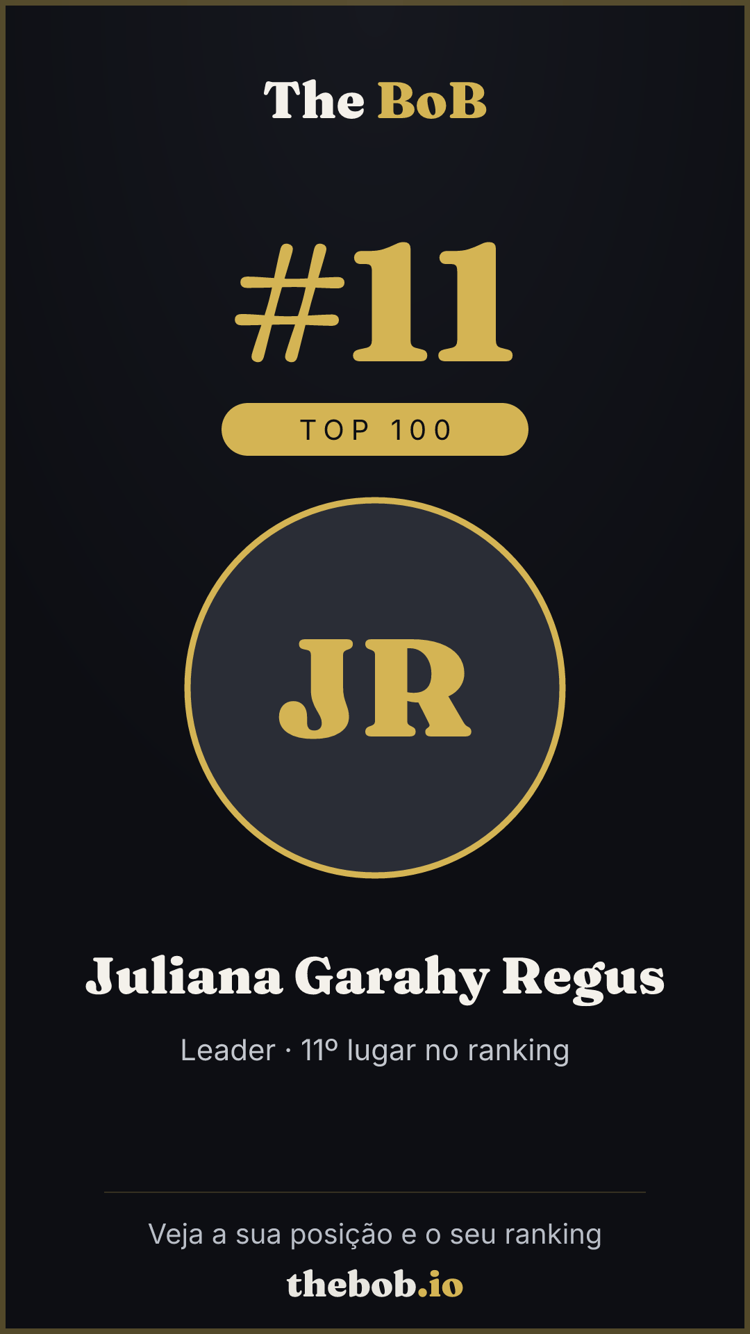 Selo The BoB · Juliana Garahy Regus
