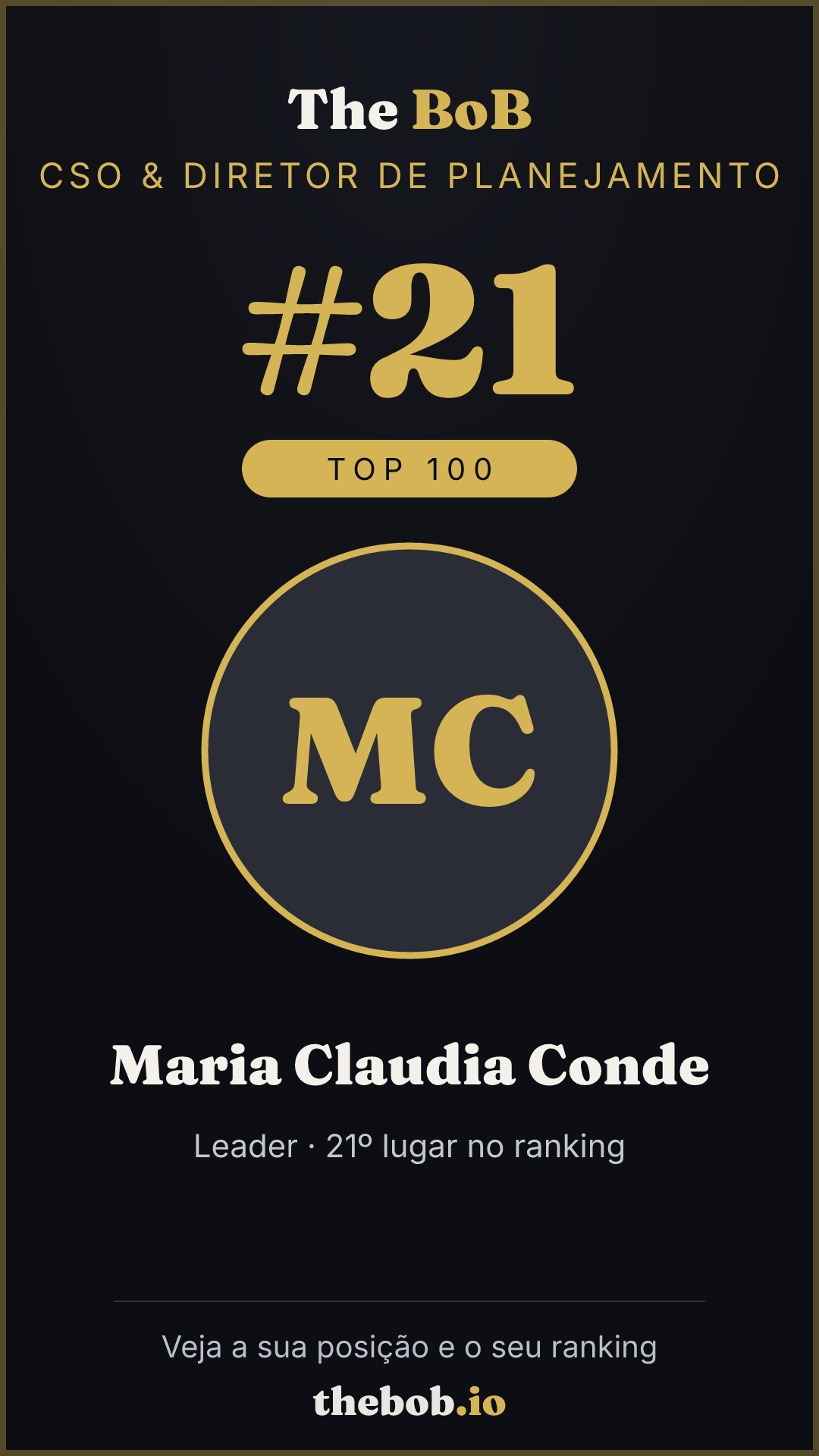 Selo The BoB · Maria Claudia Conde