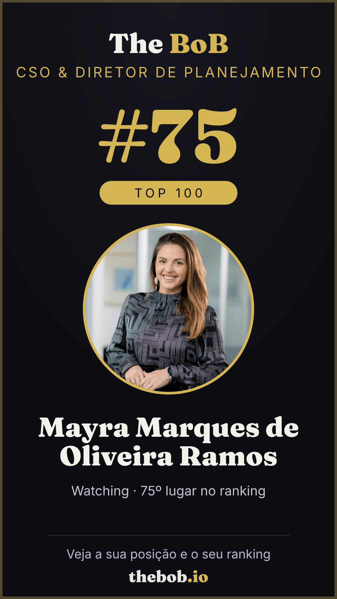 Selo The BoB · Mayra Marques de Oliveira Ramos