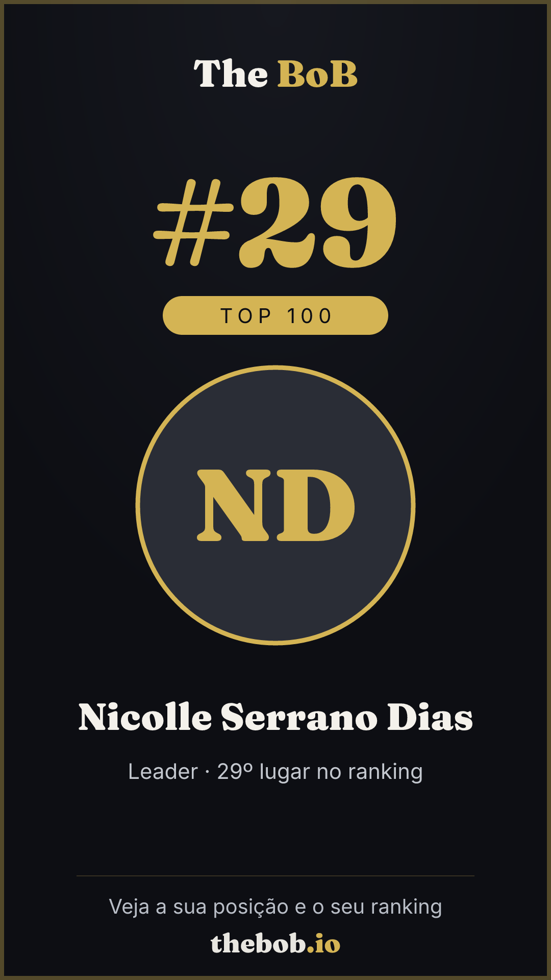 Selo The BoB · Nicolle Serrano Dias