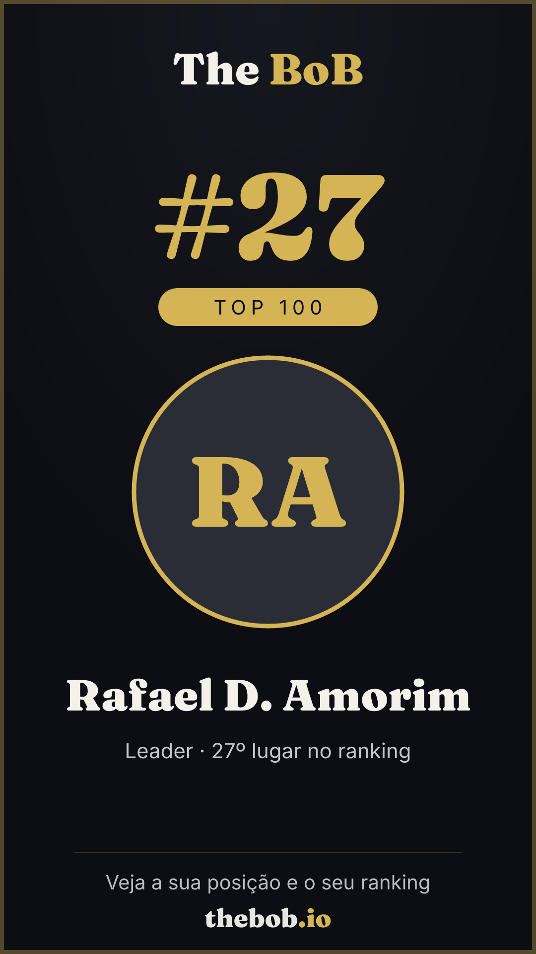 Selo The BoB · Rafael D. Amorim