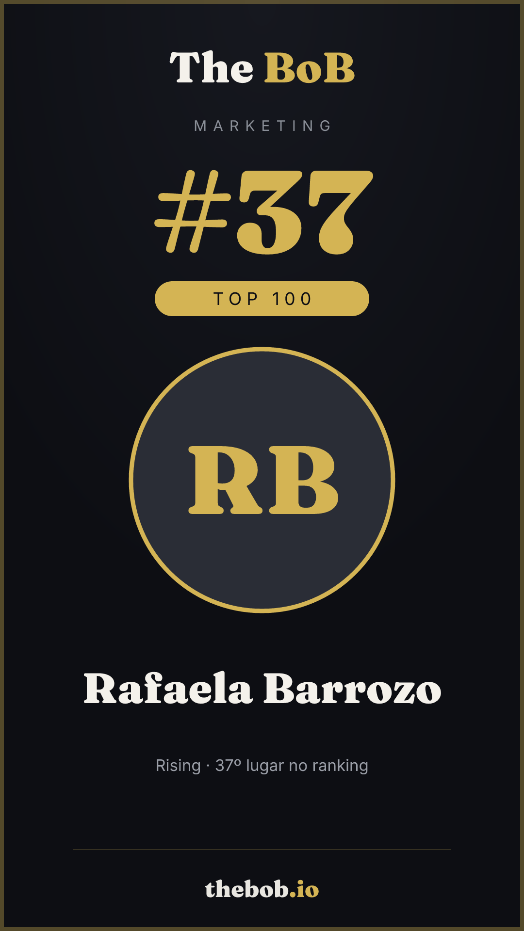 Selo The BoB · Rafaela Barrozo