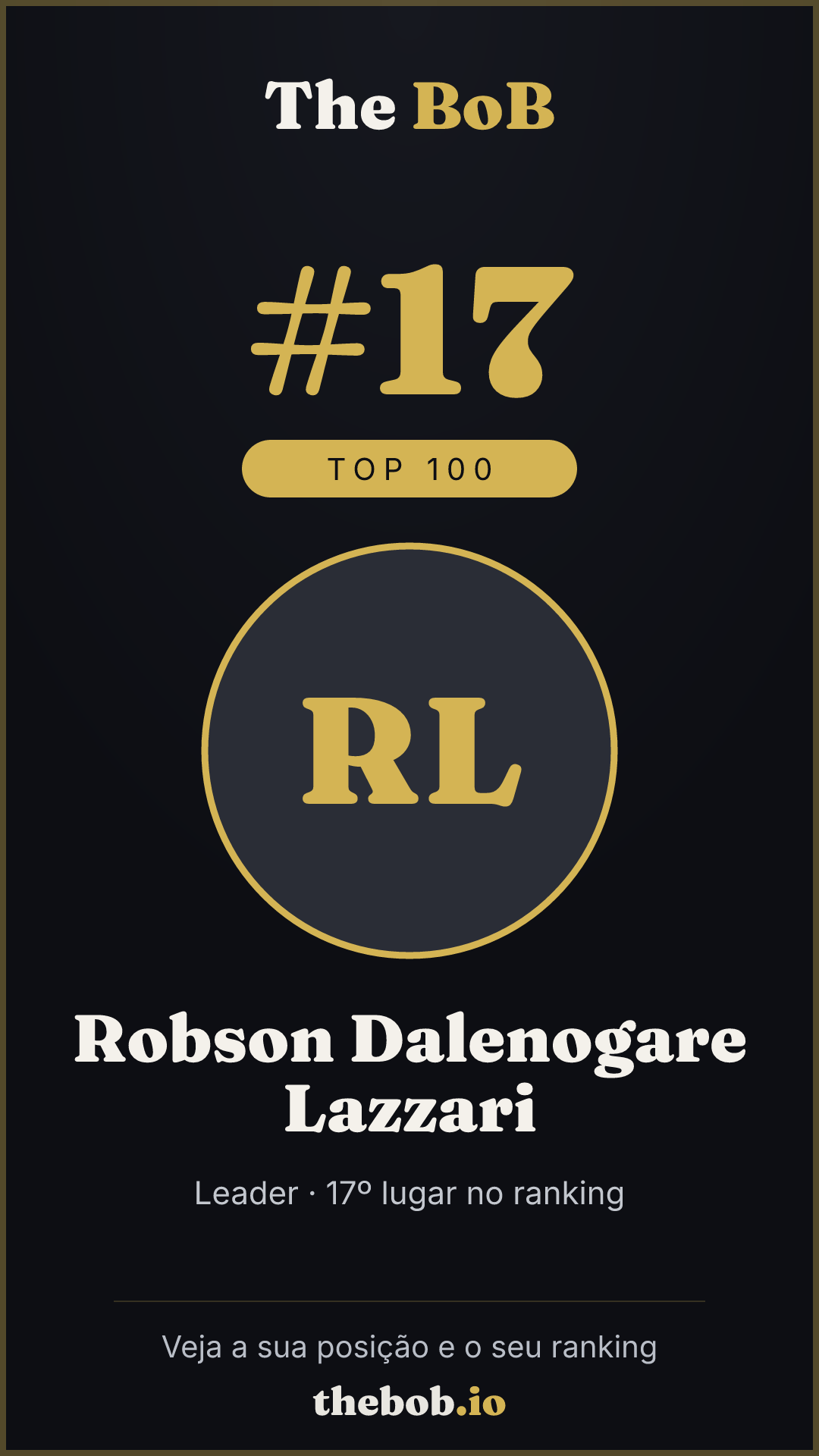 Selo The BoB · Robson Dalenogare Lazzari