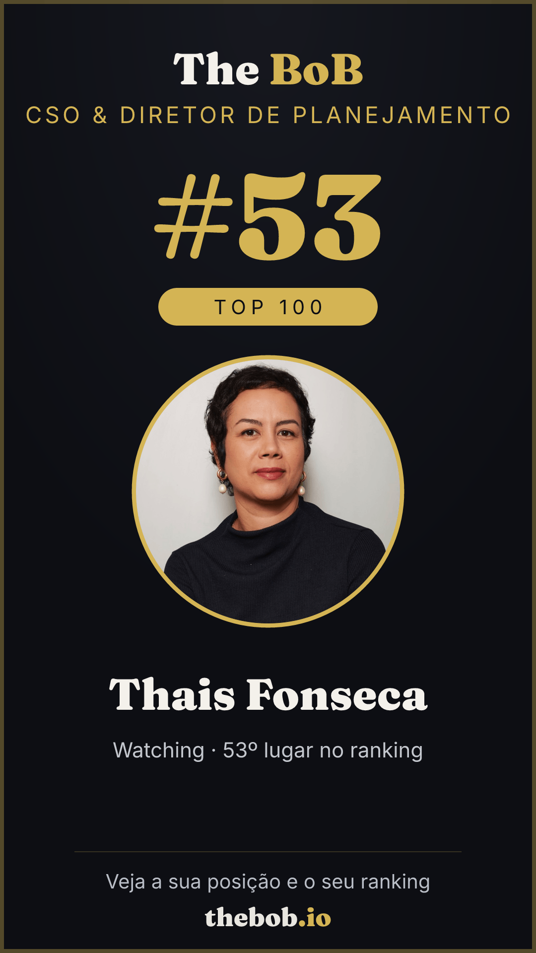 Selo The BoB · Thais Fonseca