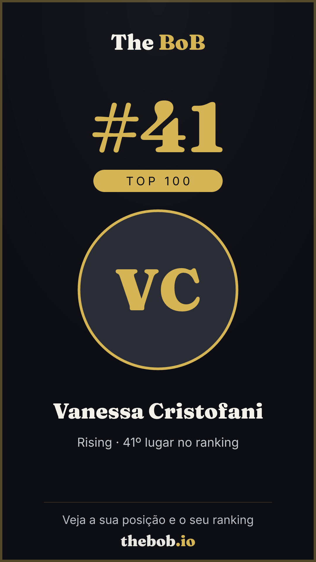 Selo The BoB · Vanessa Cristofani
