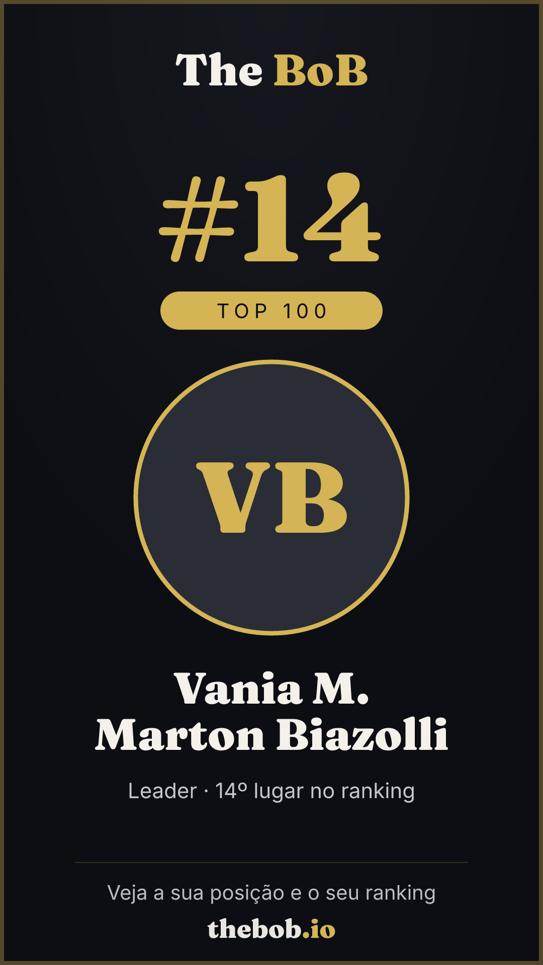 Selo The BoB · Vania M. Marton Biazolli