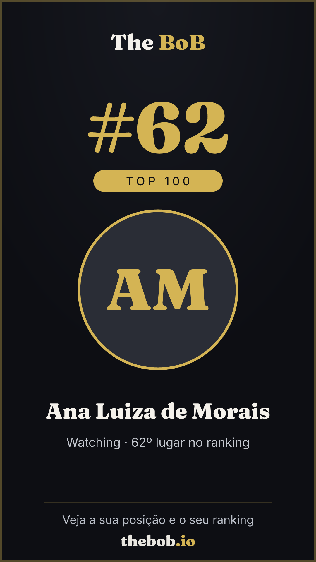 Selo The BoB · Ana Luiza de Morais