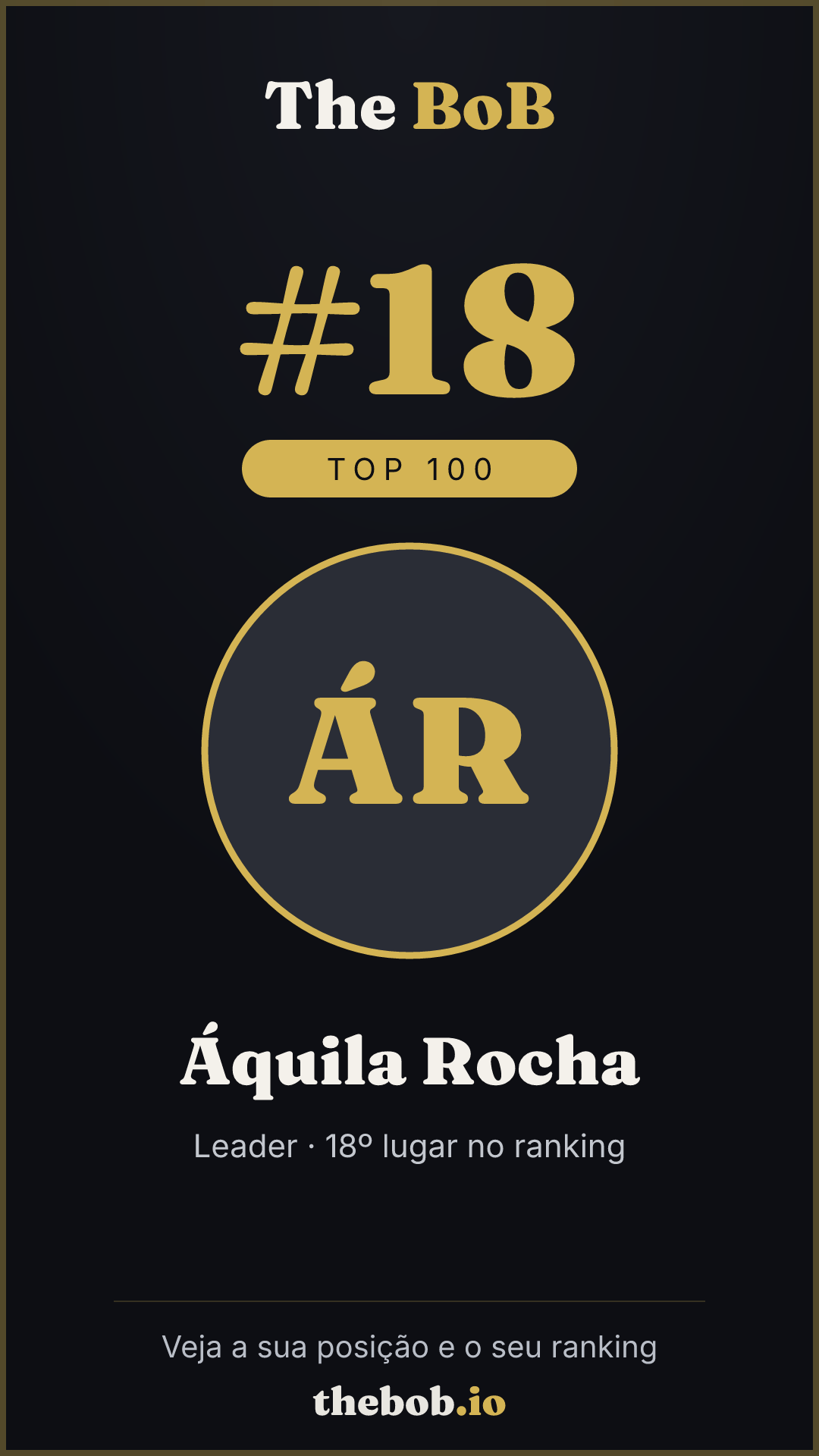 Selo The BoB · Áquila Rocha