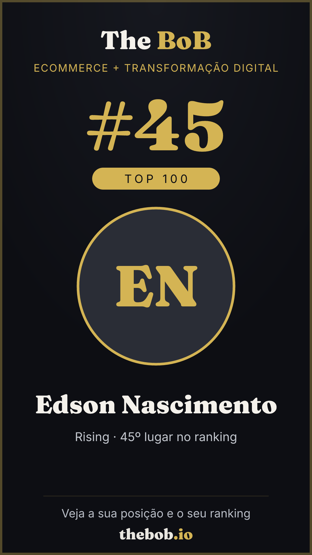 Selo The BoB · Edson Nascimento