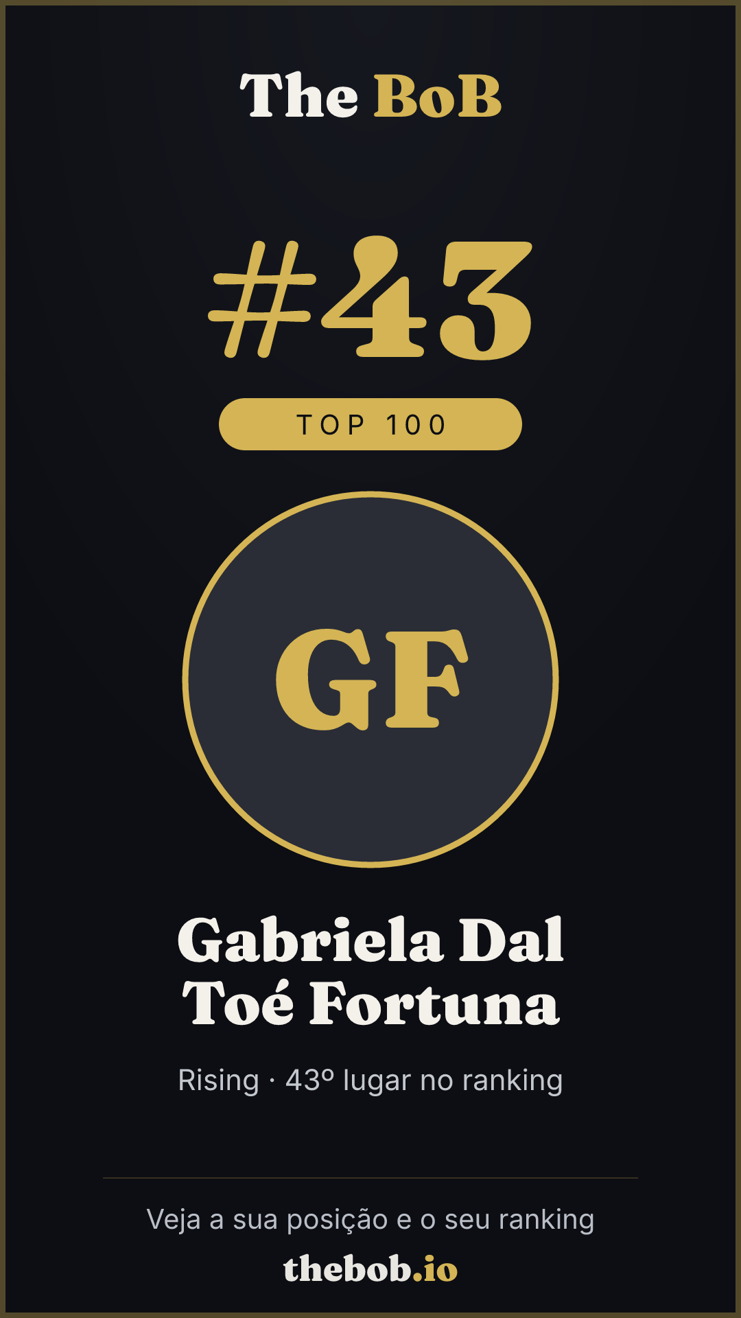 Selo The BoB · Gabriela Dal Toé Fortuna