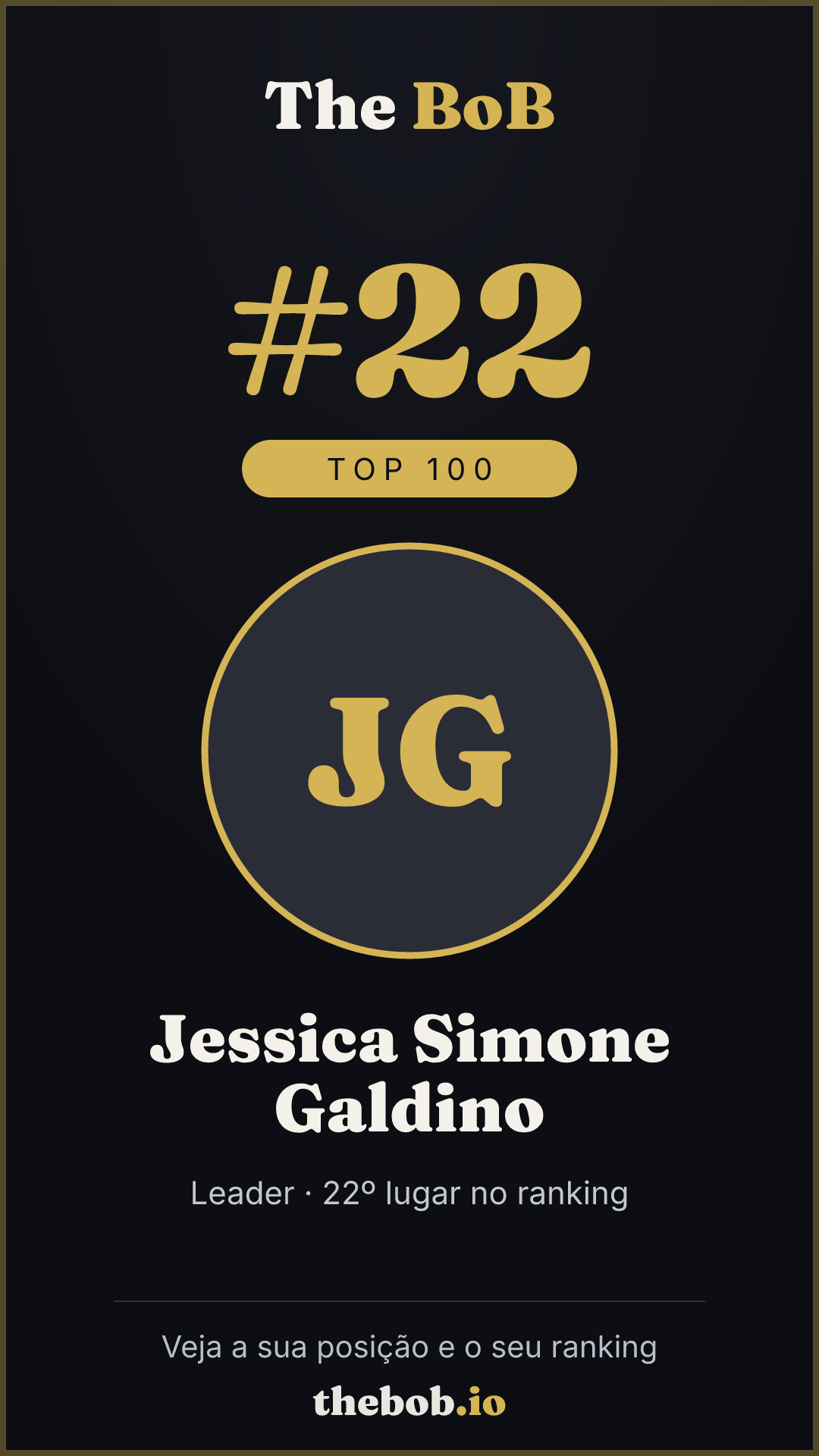 Selo The BoB · Jessica Simone Galdino