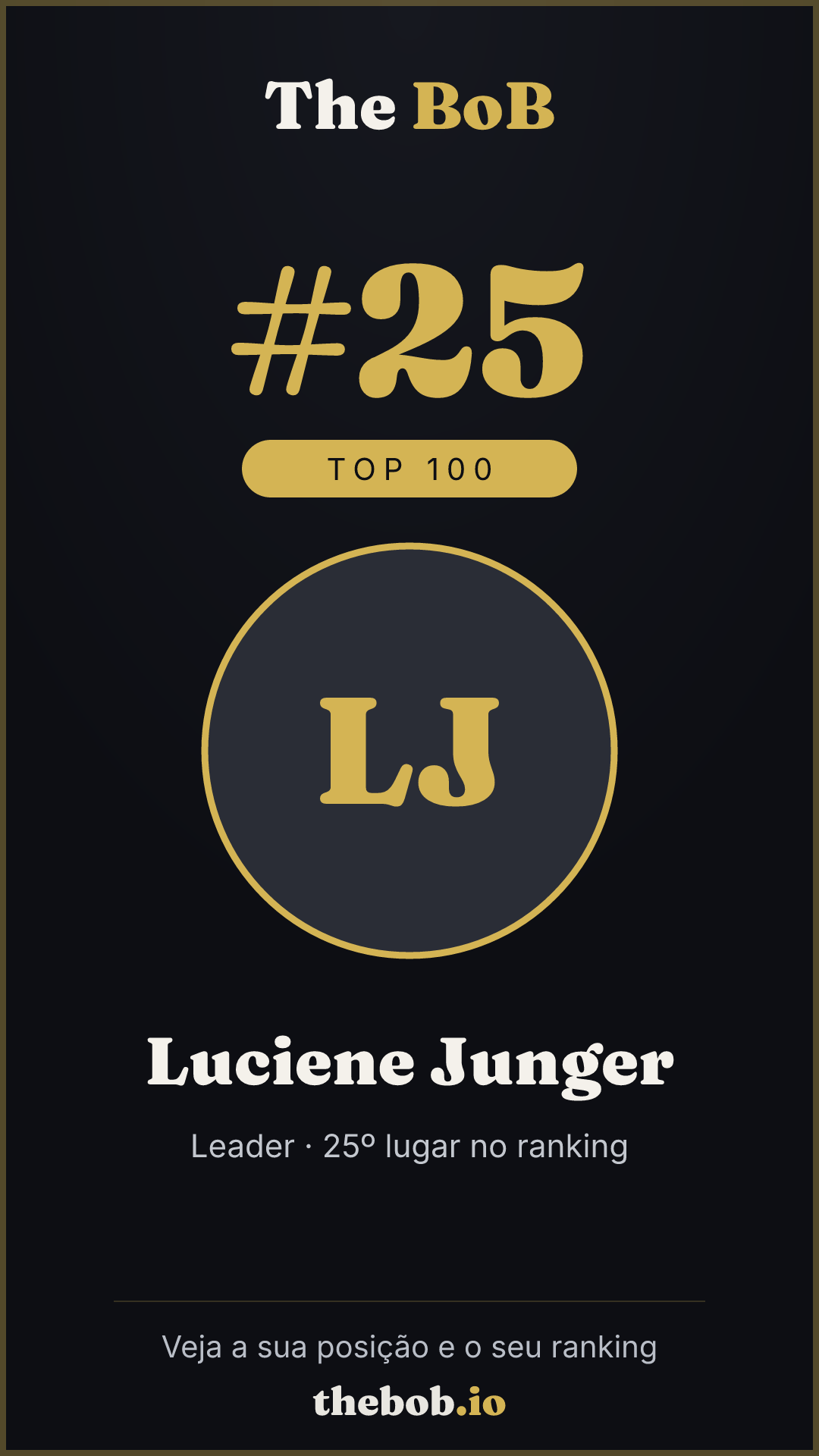 Selo The BoB · Luciene Junger