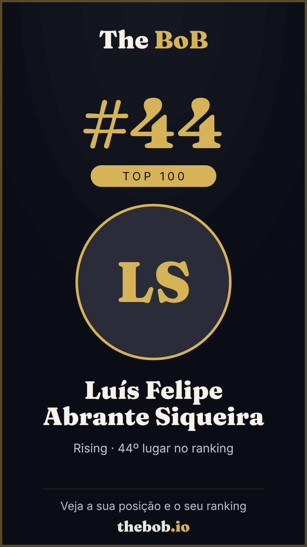 Selo The BoB · Luís Felipe Abrante Siqueira