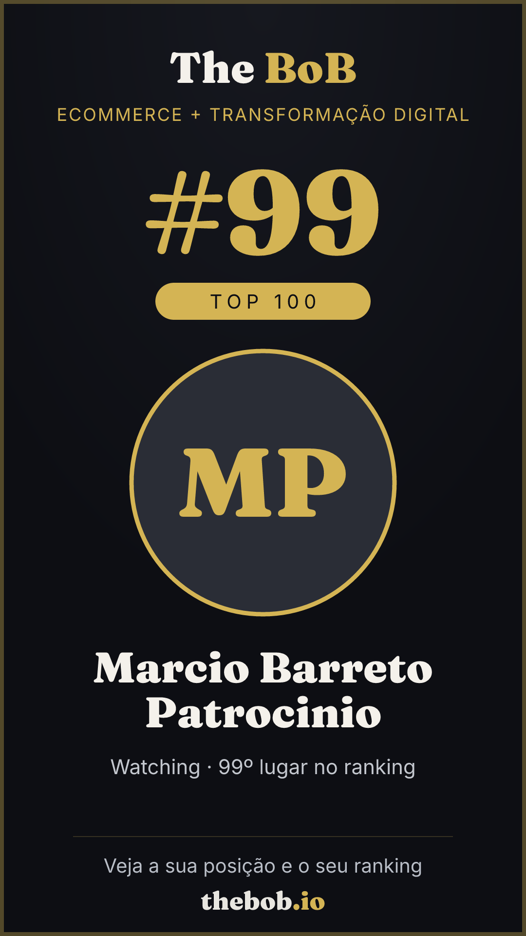Selo The BoB · Marcio Barreto Patrocinio