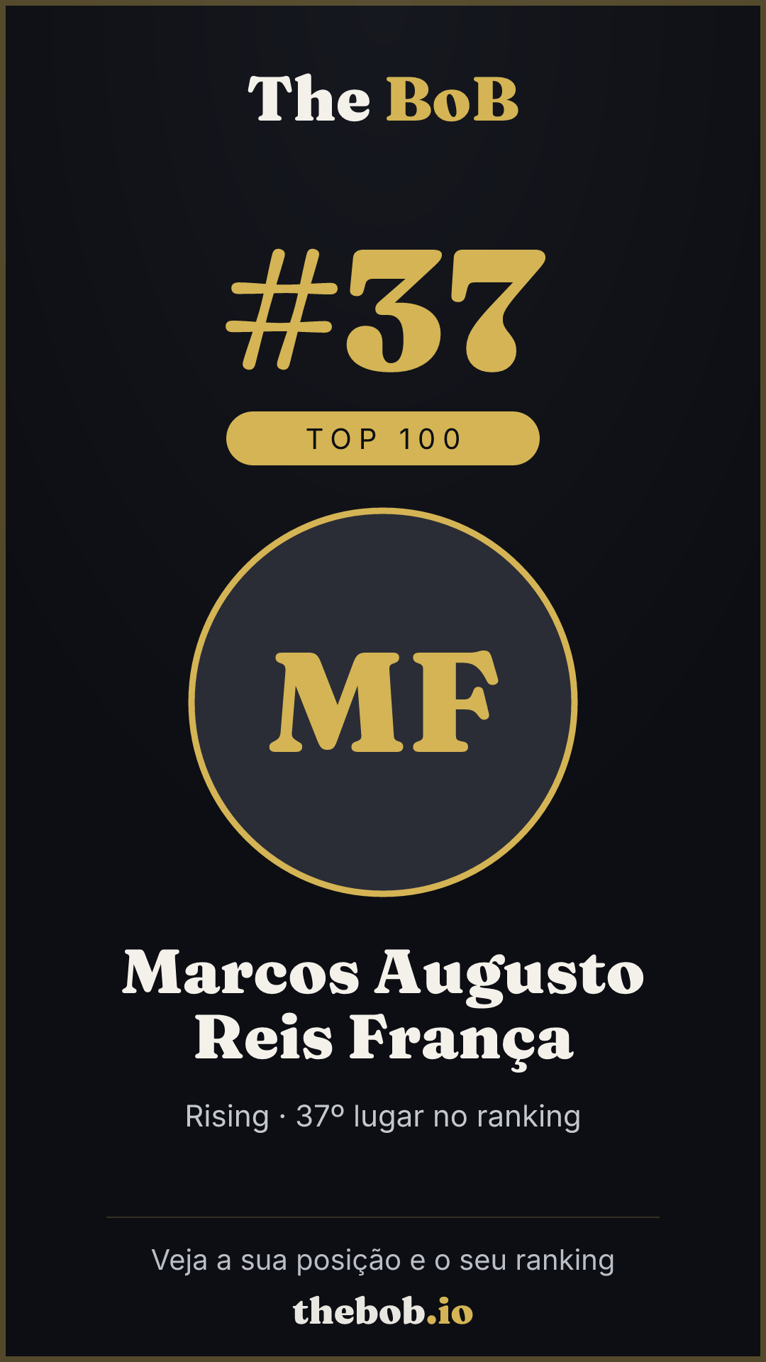 Selo The BoB · Marcos Augusto Reis França