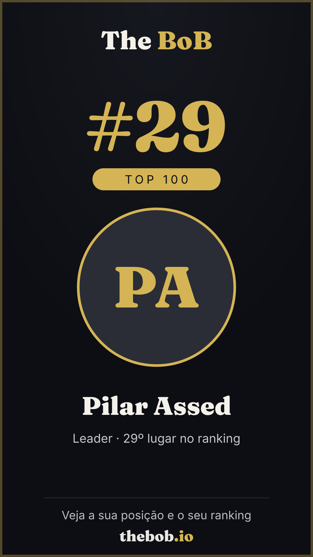 Selo The BoB · Pilar Assed