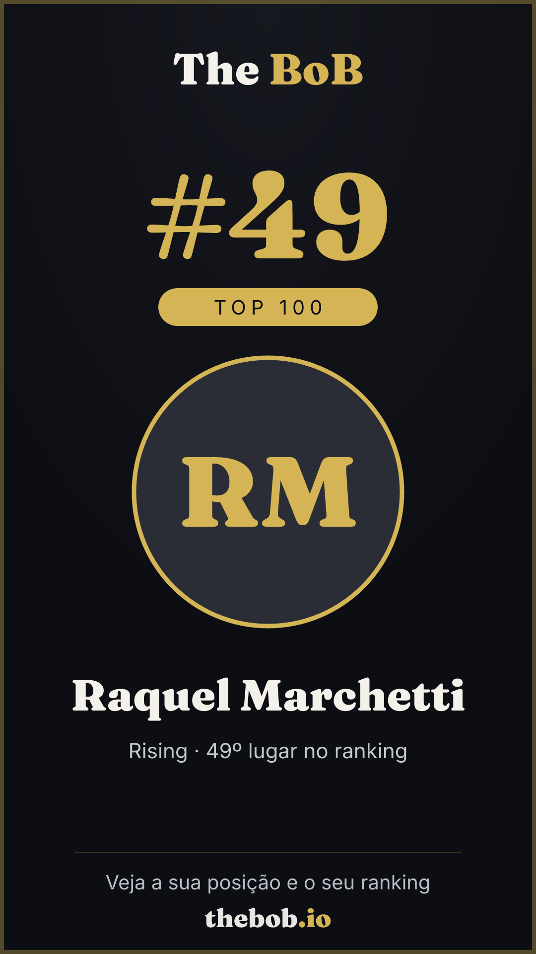 Selo The BoB · Raquel Marchetti