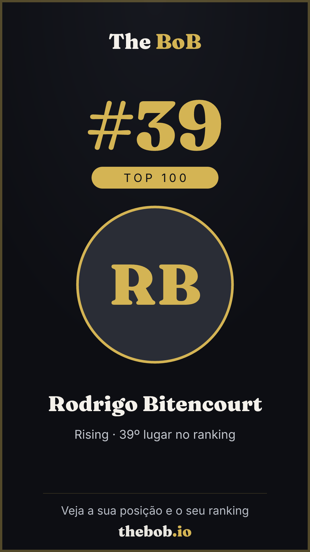 Selo The BoB · Rodrigo Bitencourt