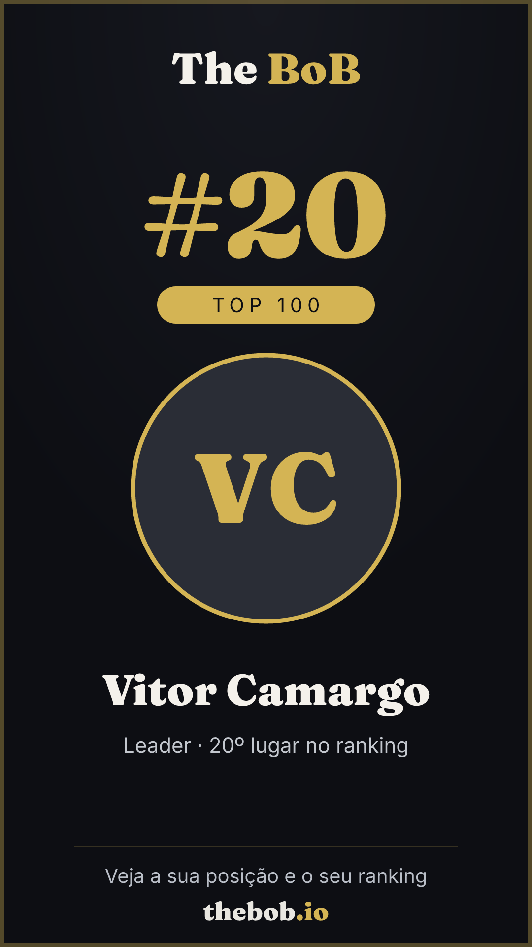 Selo The BoB · Vitor Camargo