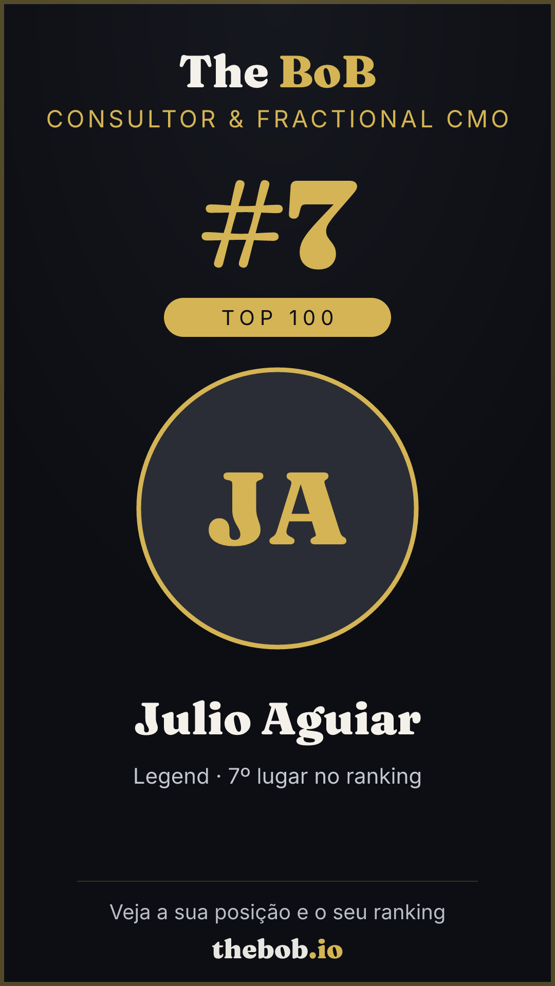 Selo The BoB · Julio Aguiar