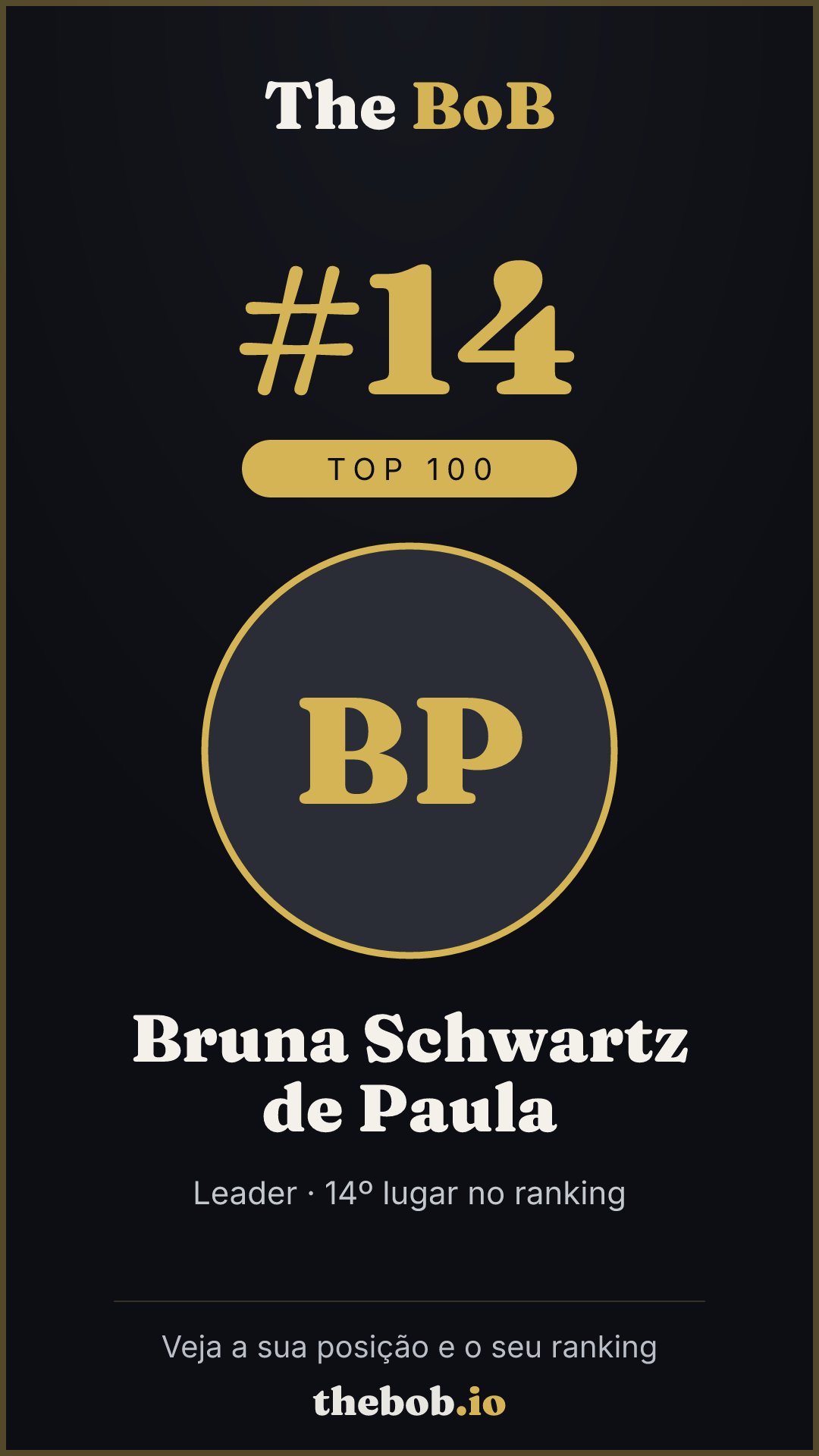 Selo The BoB · Bruna Schwartz de Paula