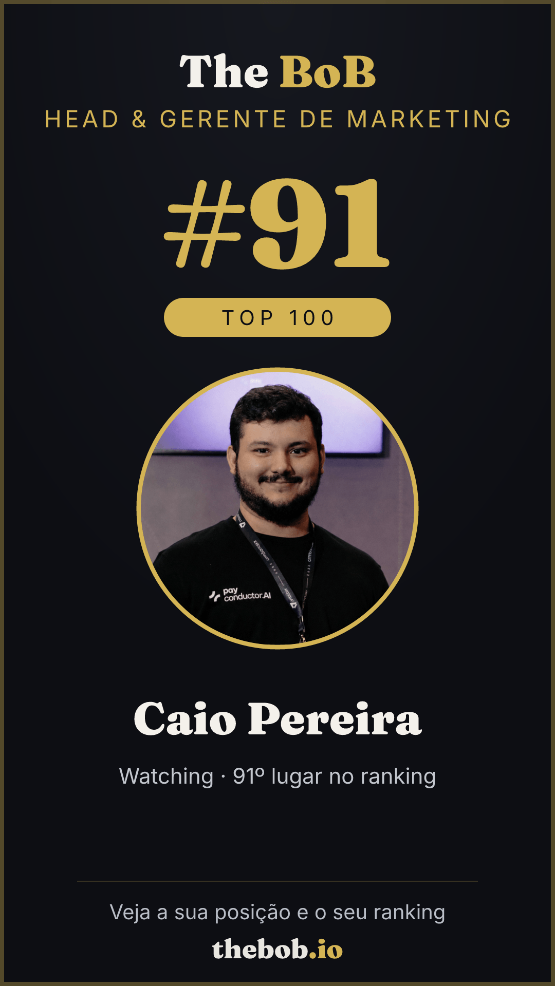 Selo The BoB · Caio Pereira