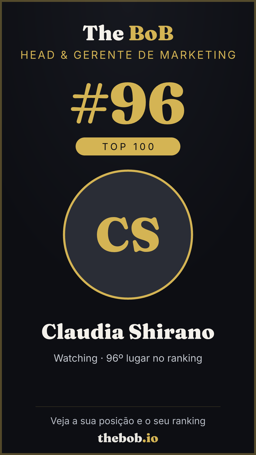 Selo The BoB · Claudia Shirano