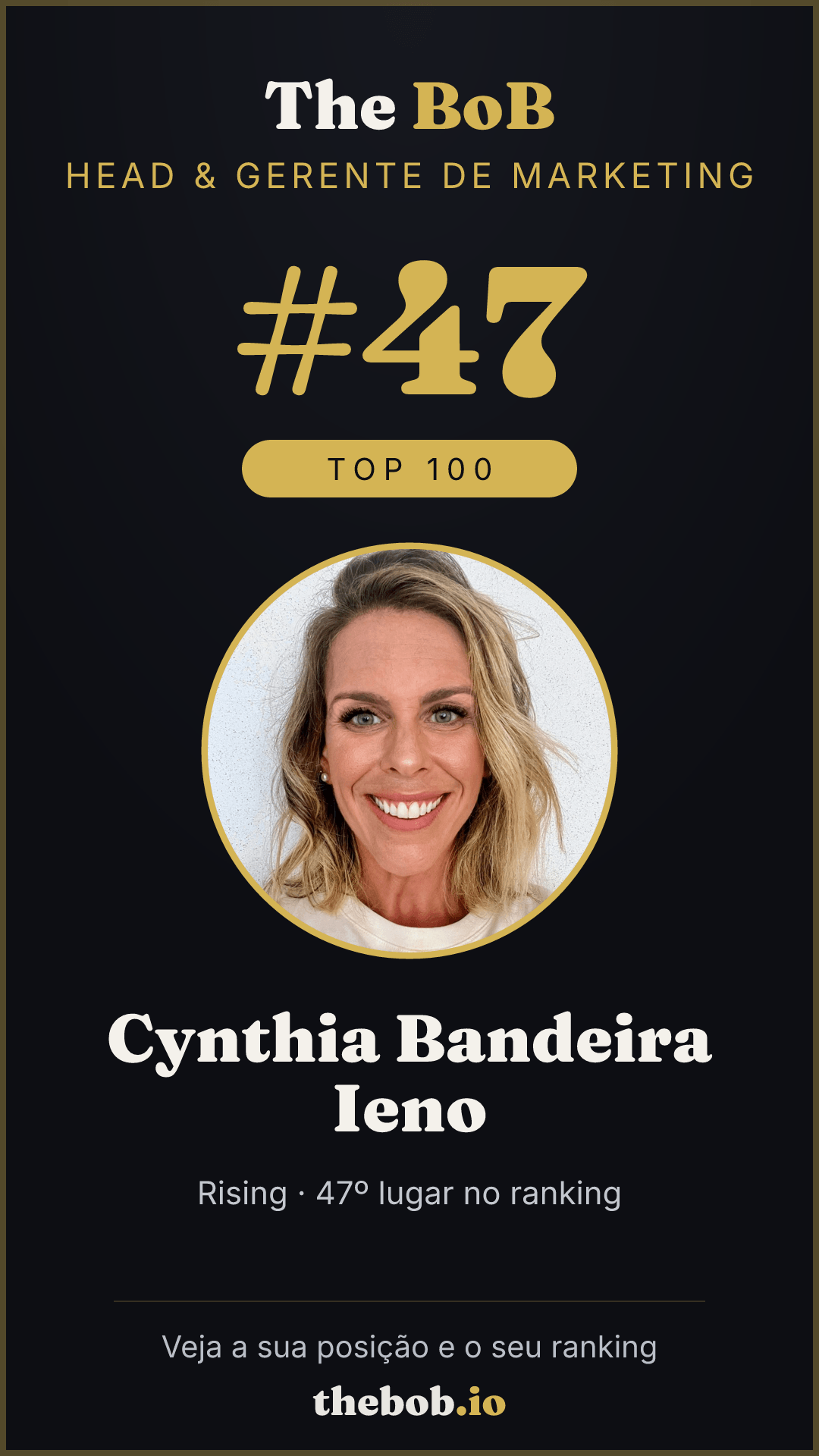 Selo The BoB · Cynthia Bandeira Ieno