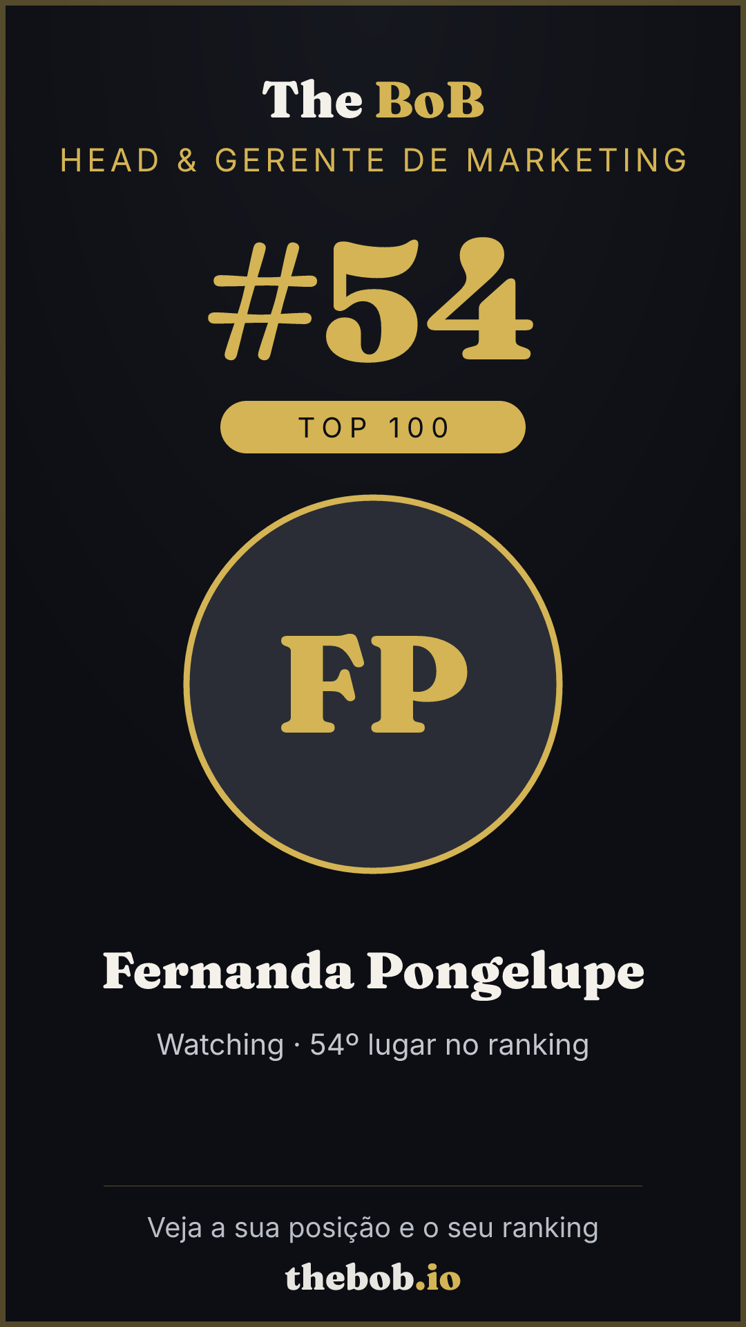 Selo The BoB · Fernanda Pongelupe