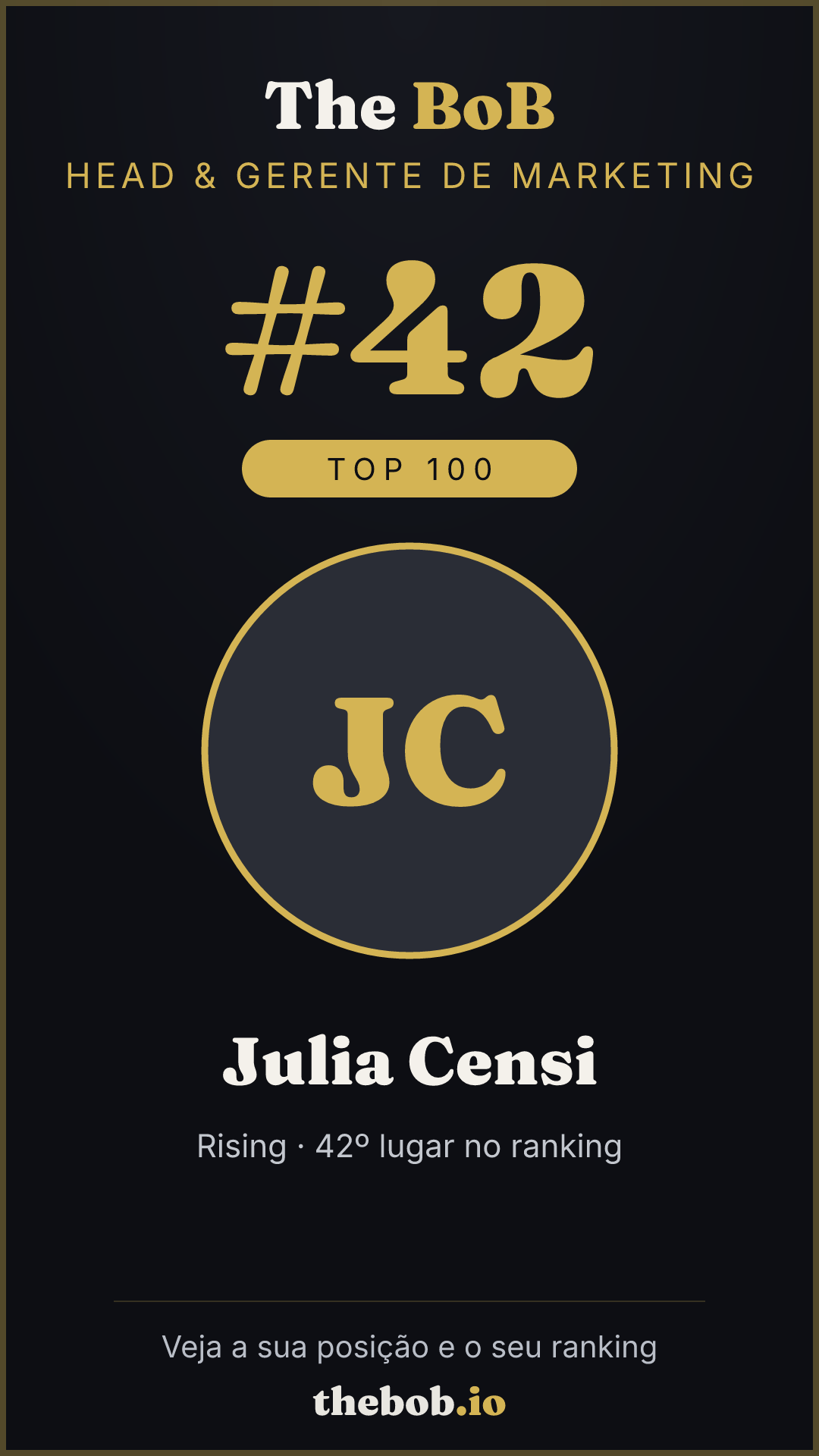 Selo The BoB · Julia Censi
