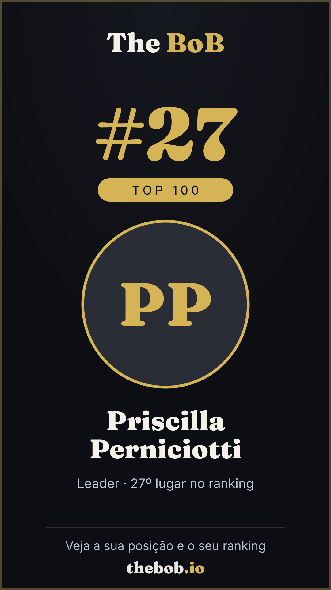 Selo The BoB · Priscilla Perniciotti