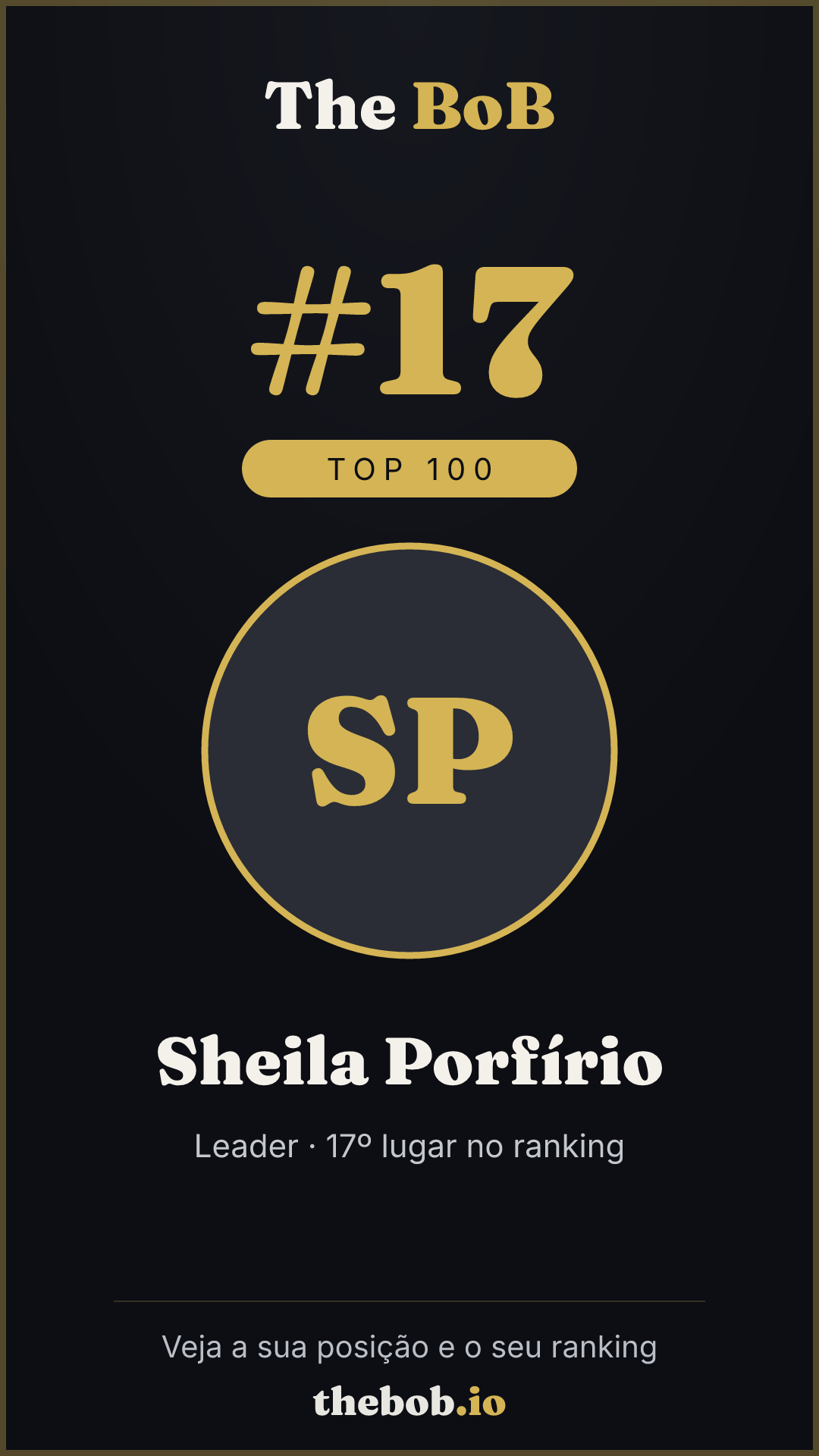 Selo The BoB · Sheila Porfírio