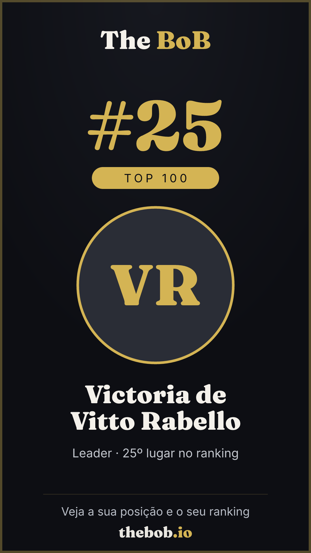 Selo The BoB · Victoria de Vitto Rabello