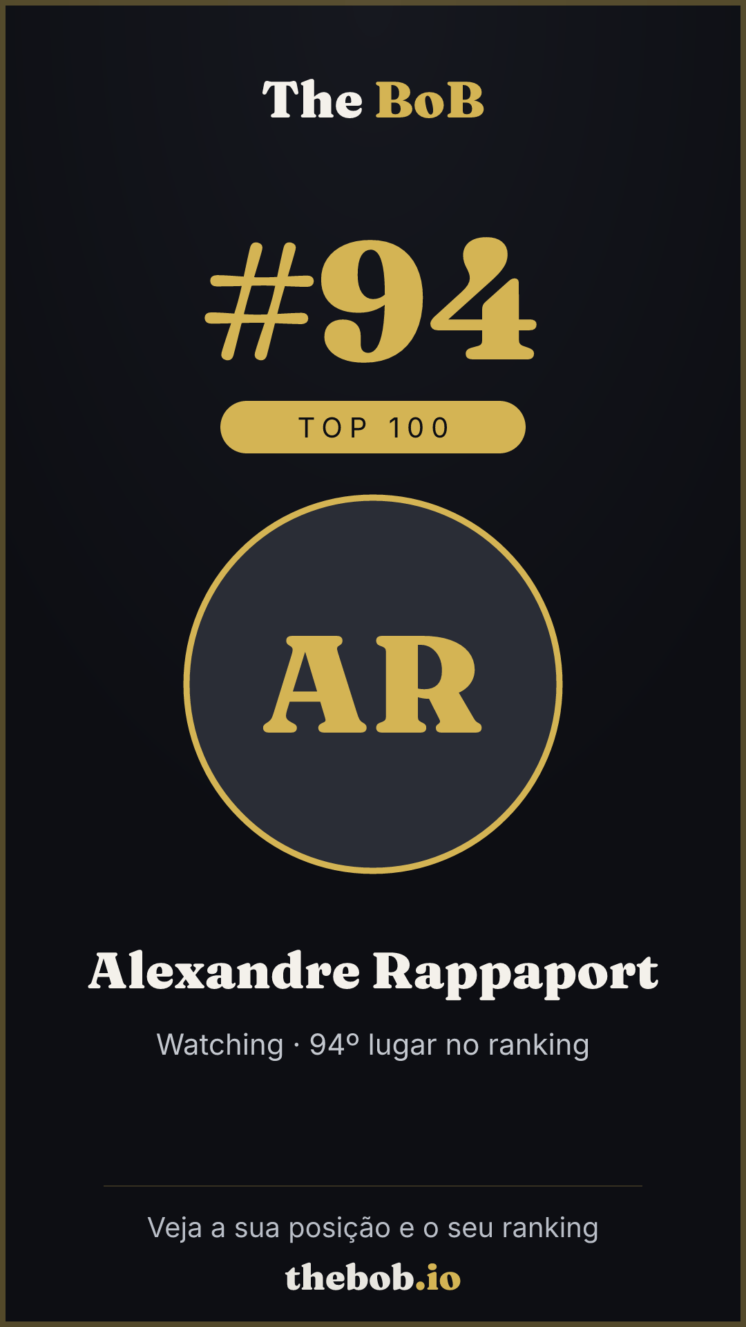 Selo The BoB · Alexandre Rappaport