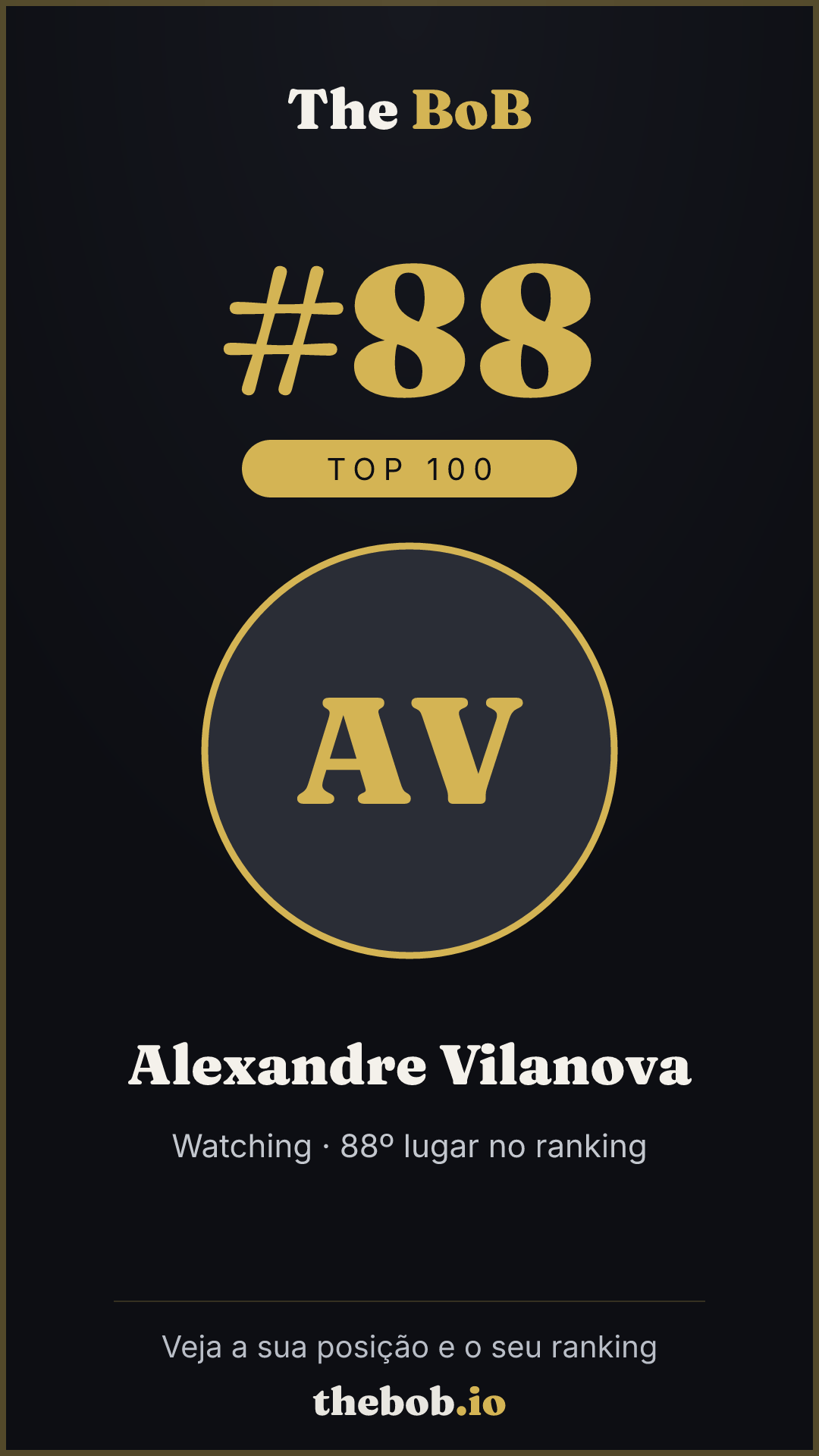 Selo The BoB · Alexandre Vilanova