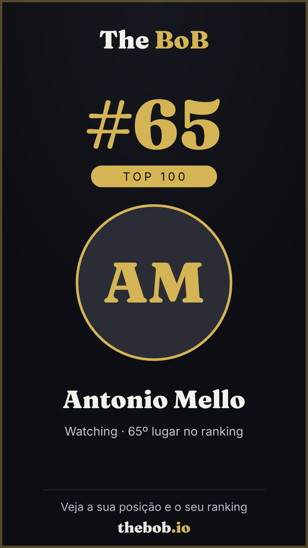 Selo The BoB · Antonio Mello