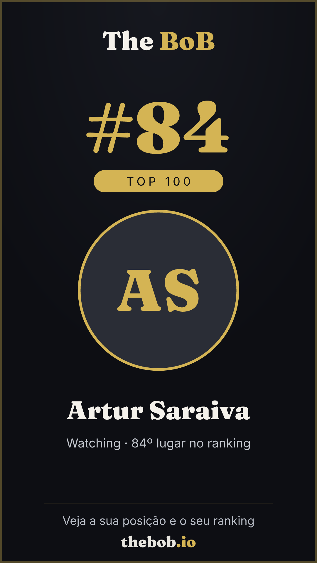 Selo The BoB · Artur Saraiva