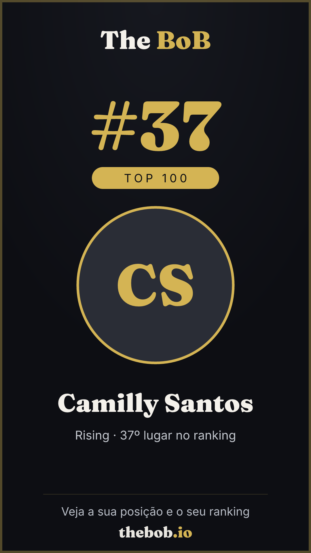 Selo The BoB · Camilly Santos