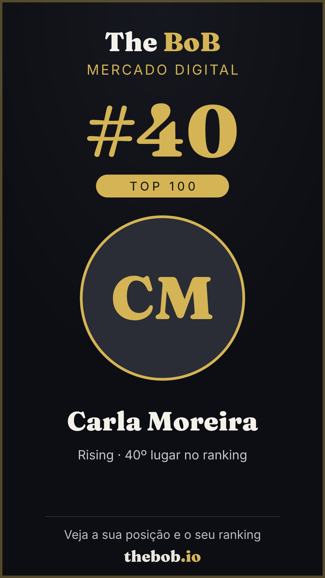 Selo The BoB · Carla Moreira