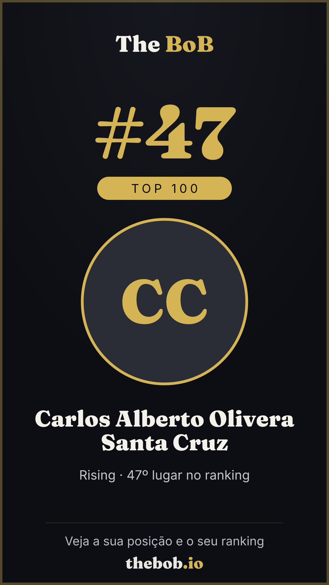 Selo The BoB · Carlos Alberto Olivera Santa Cruz