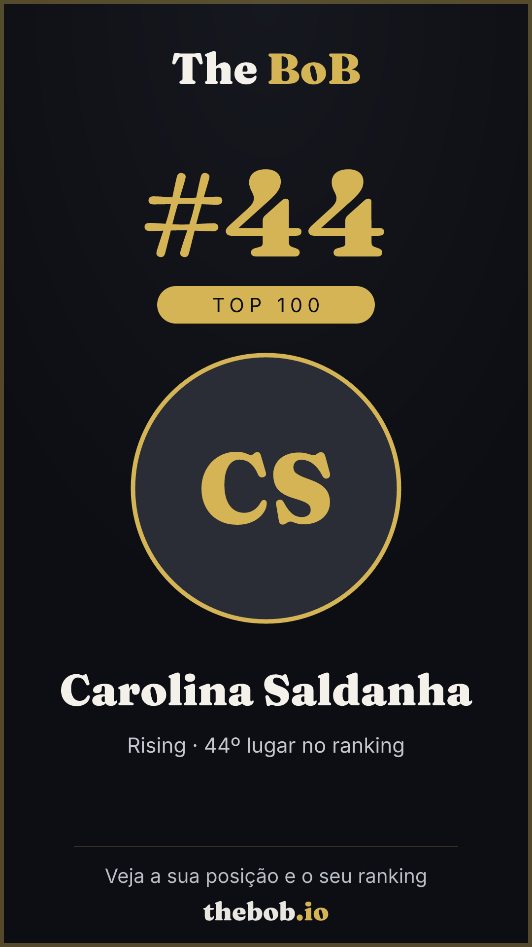 Selo The BoB · Carolina Saldanha