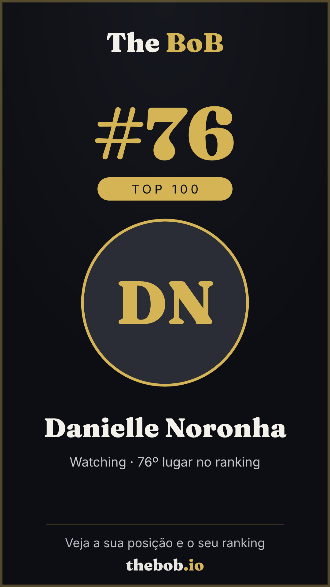 Selo The BoB · Danielle Noronha