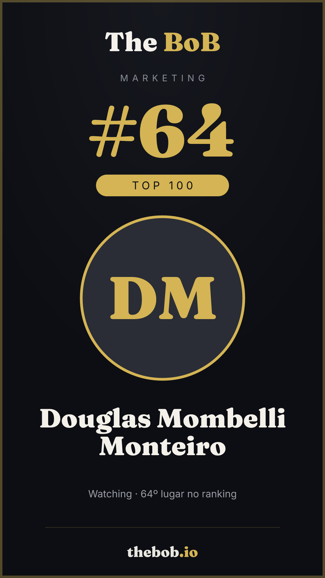 Selo The BoB · Douglas Mombelli Monteiro