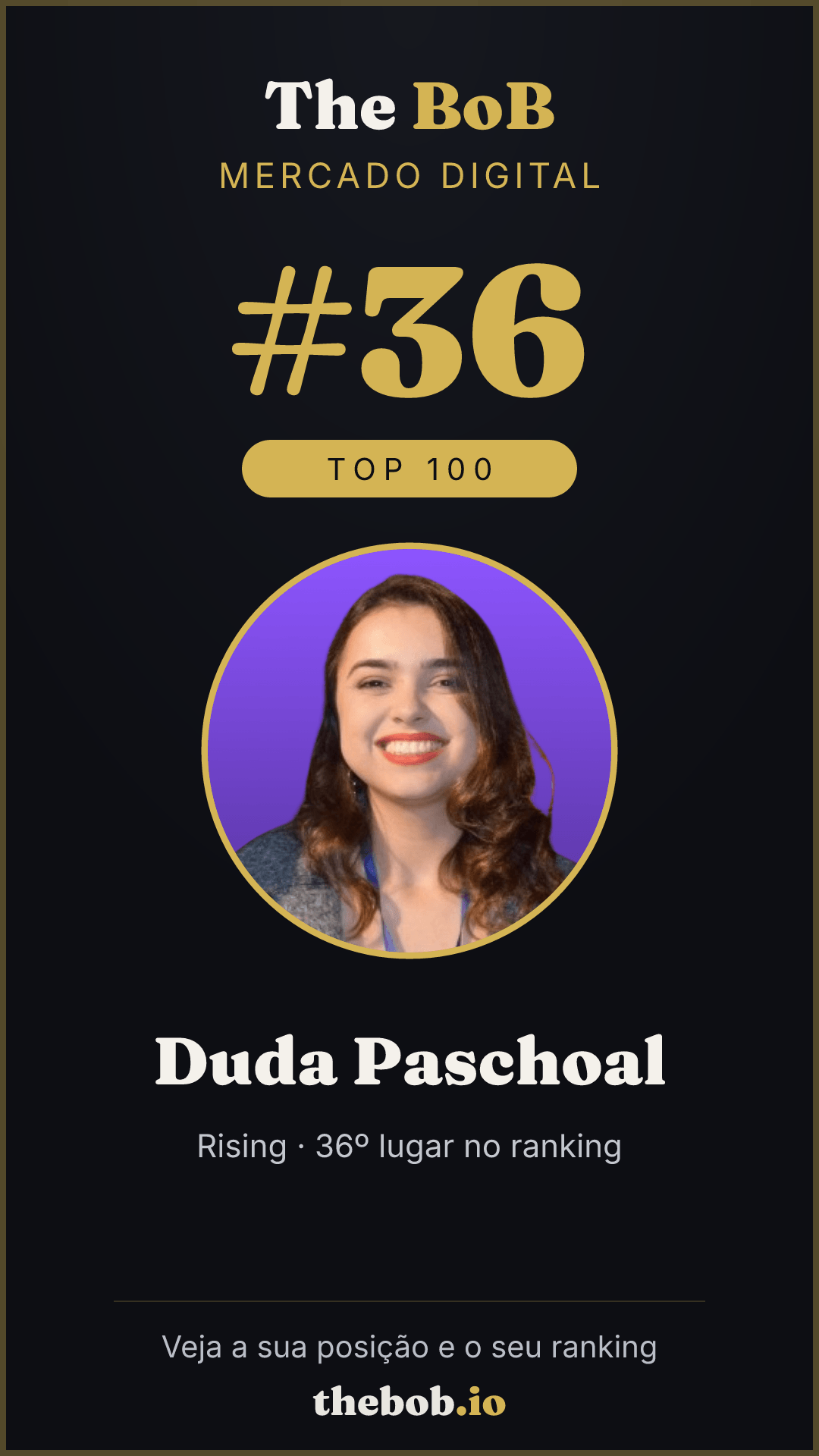 Selo The BoB · Duda Paschoal