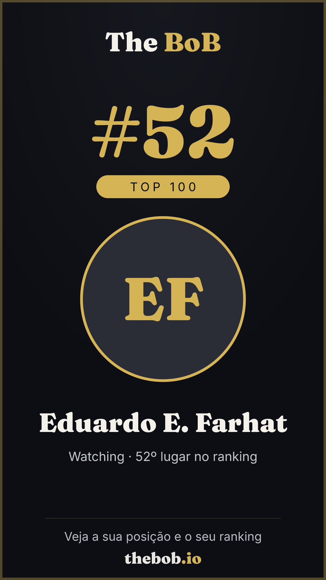 Selo The BoB · Eduardo E. Farhat