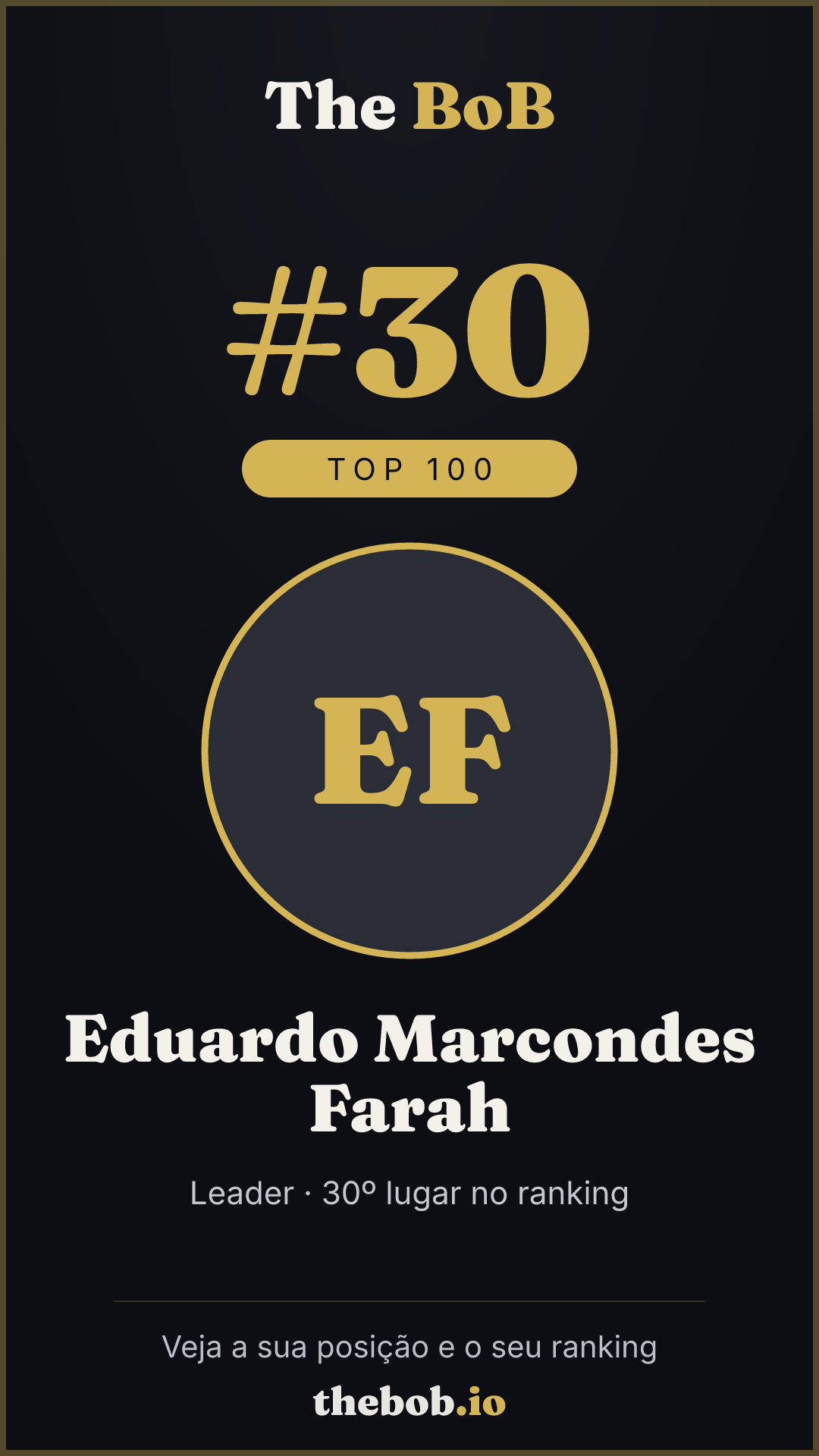 Selo The BoB · Eduardo Marcondes Farah