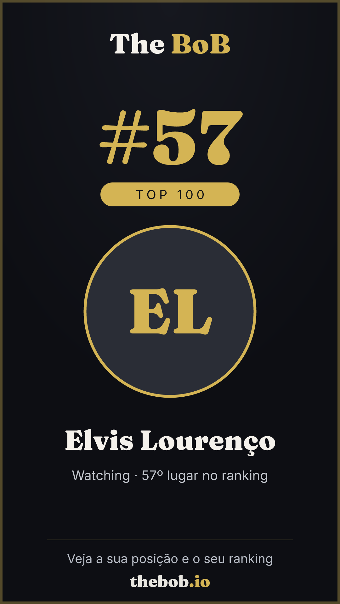 Selo The BoB · Elvis Lourenço