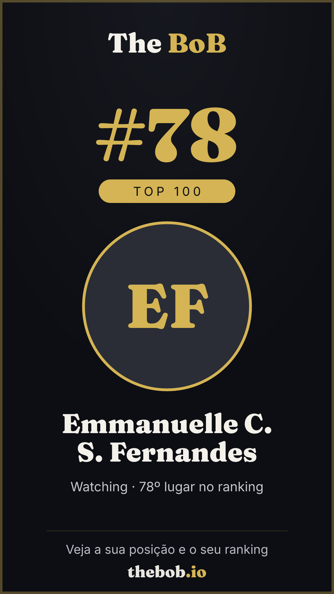 Selo The BoB · Emmanuelle C. S. Fernandes