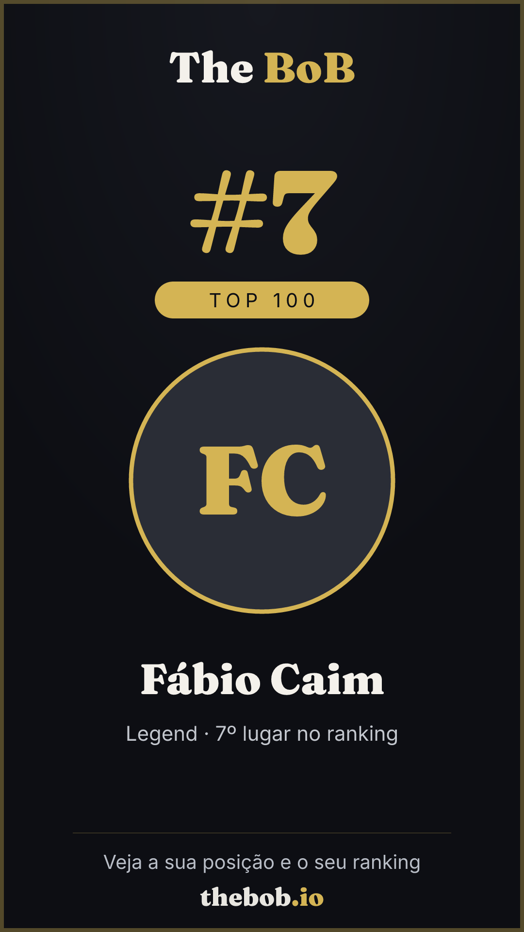 Selo The BoB · Fábio Caim