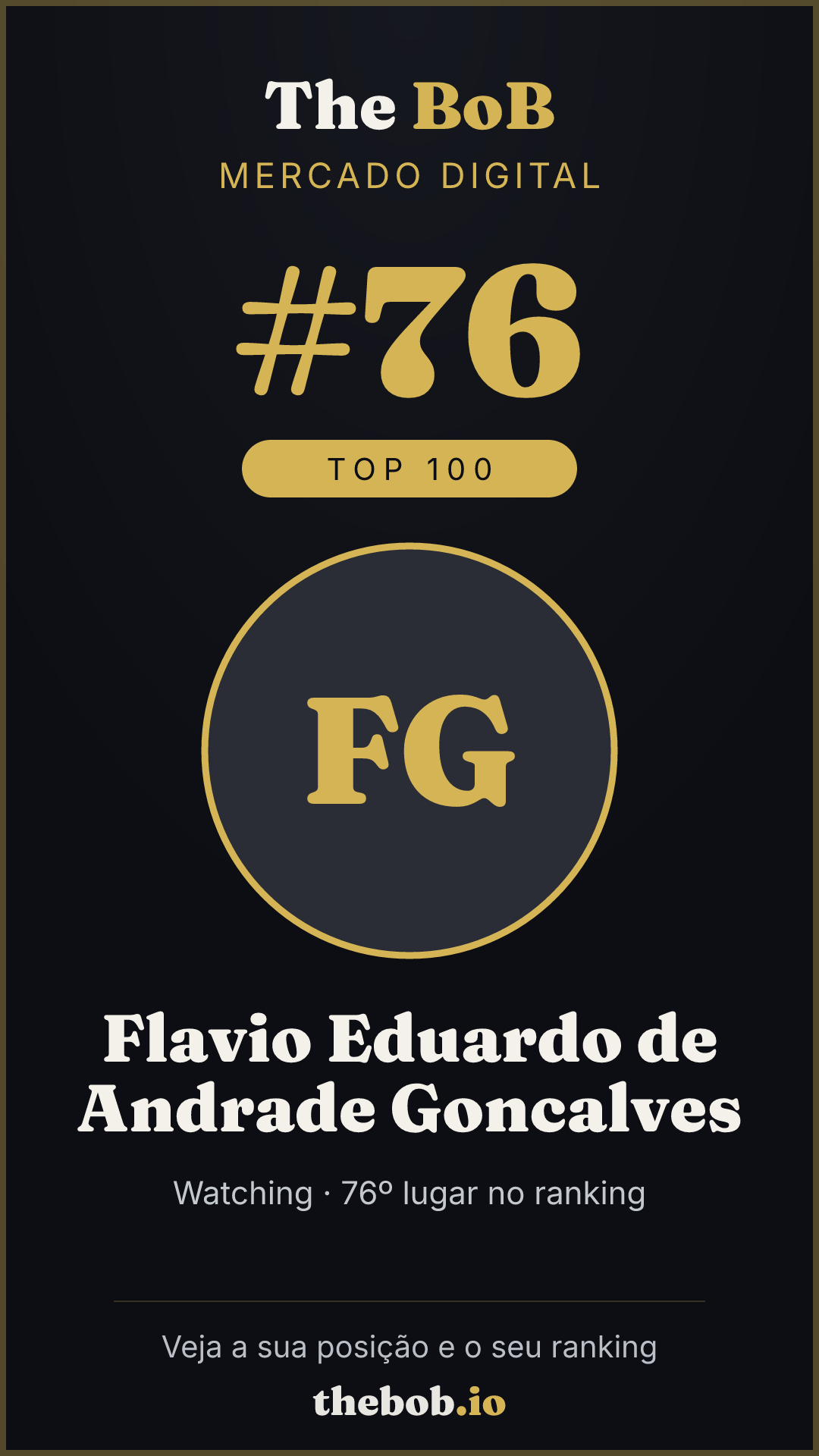 Selo The BoB · Flavio Eduardo de Andrade Goncalves